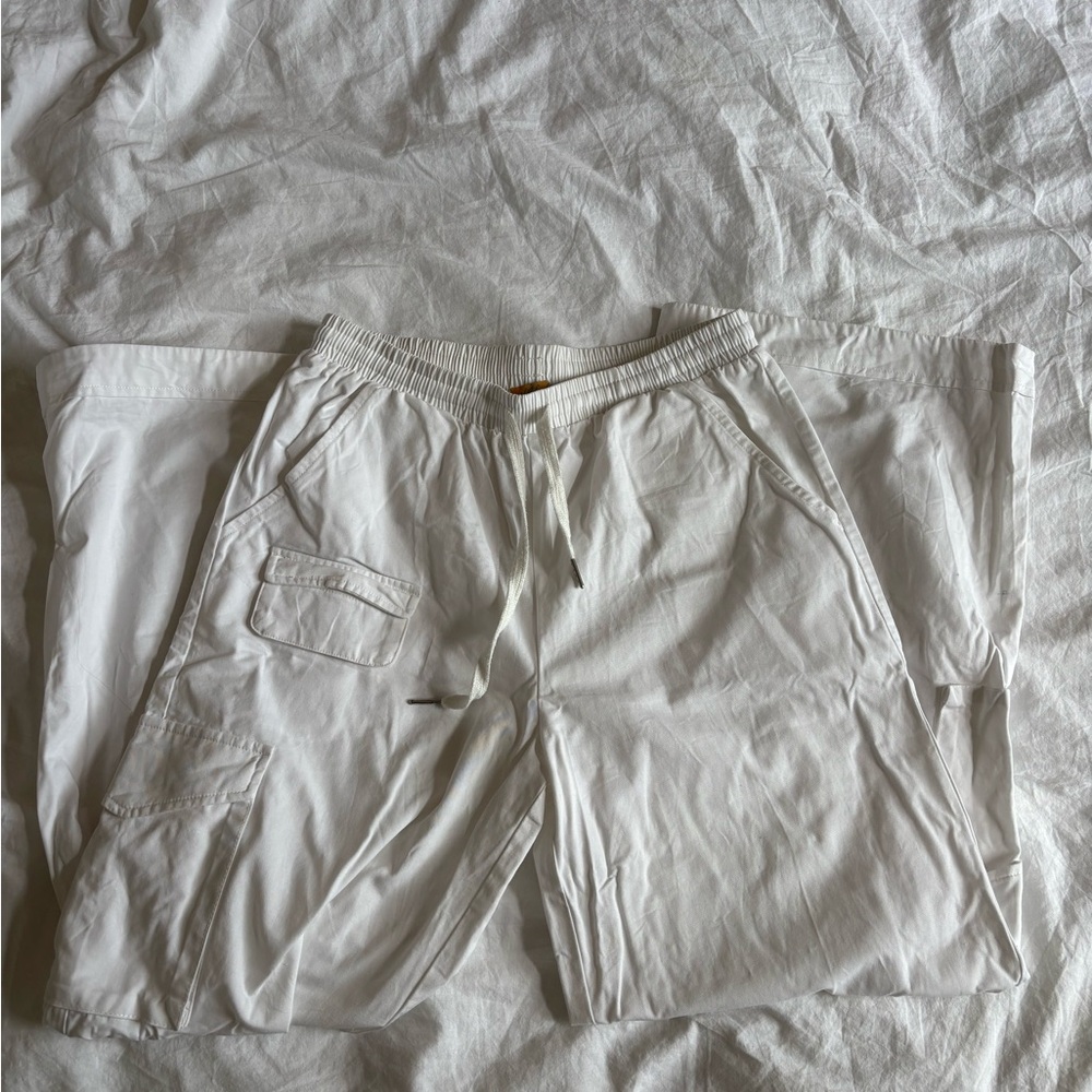 Women's White Cargo Pants